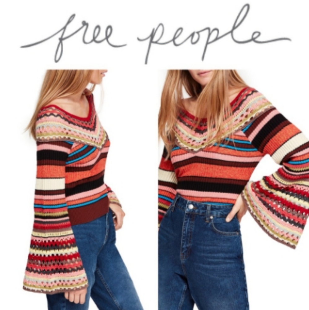 NWOT Free People Heart and Soul Boho Sweater